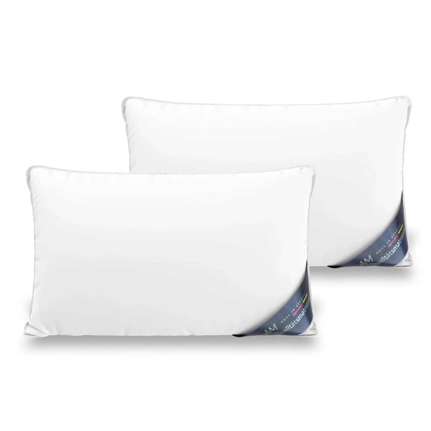 AM Qualitätsmatratzen Premium Daunenkissen 45x70 2er Set im 3-Kammer-System Made in Germany & DOWNPASS Zertfiziert