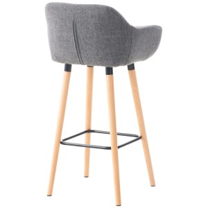 DELUKE Barhocker 2er Set Mit Lehne Hellgrau VILO Stoffbezug 99x55x46cm Barhocker Mit Lehne Tresenhocker Barstuhl Thekenhocker