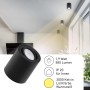Oktaplex Lile M: 3er Set schwarze Alu Aufbauspots mit LED, schwenkbar, warmweißes Licht.