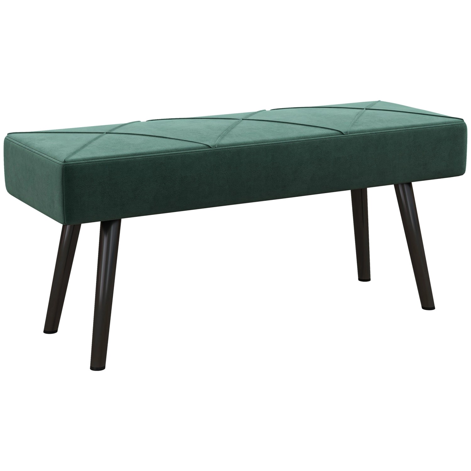 HOMCOM Sitzbank mit X-Muster in Samtoptik bis 120 kg Belastbar 100 x 36 x 45 cm