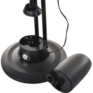Schwarzer VLC Standventilator mit Sprühnebelfunktion, Wassertank abnehmbar.