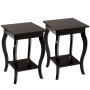 Costway 2er Set Nachttische in Braun mit Ablage, quadratisch, 40x40x60 cm.