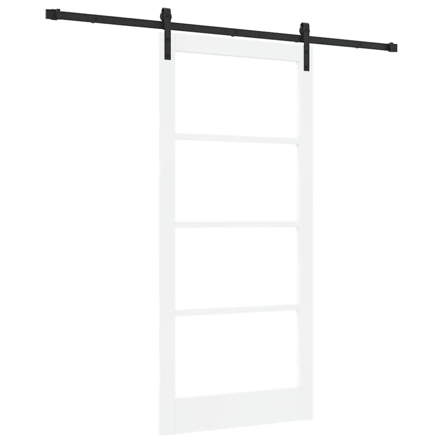 vidaXL Schiebetür ORKDAL Weiß 93 x 202 cm Massivholz Kiefer und Glas 3331980