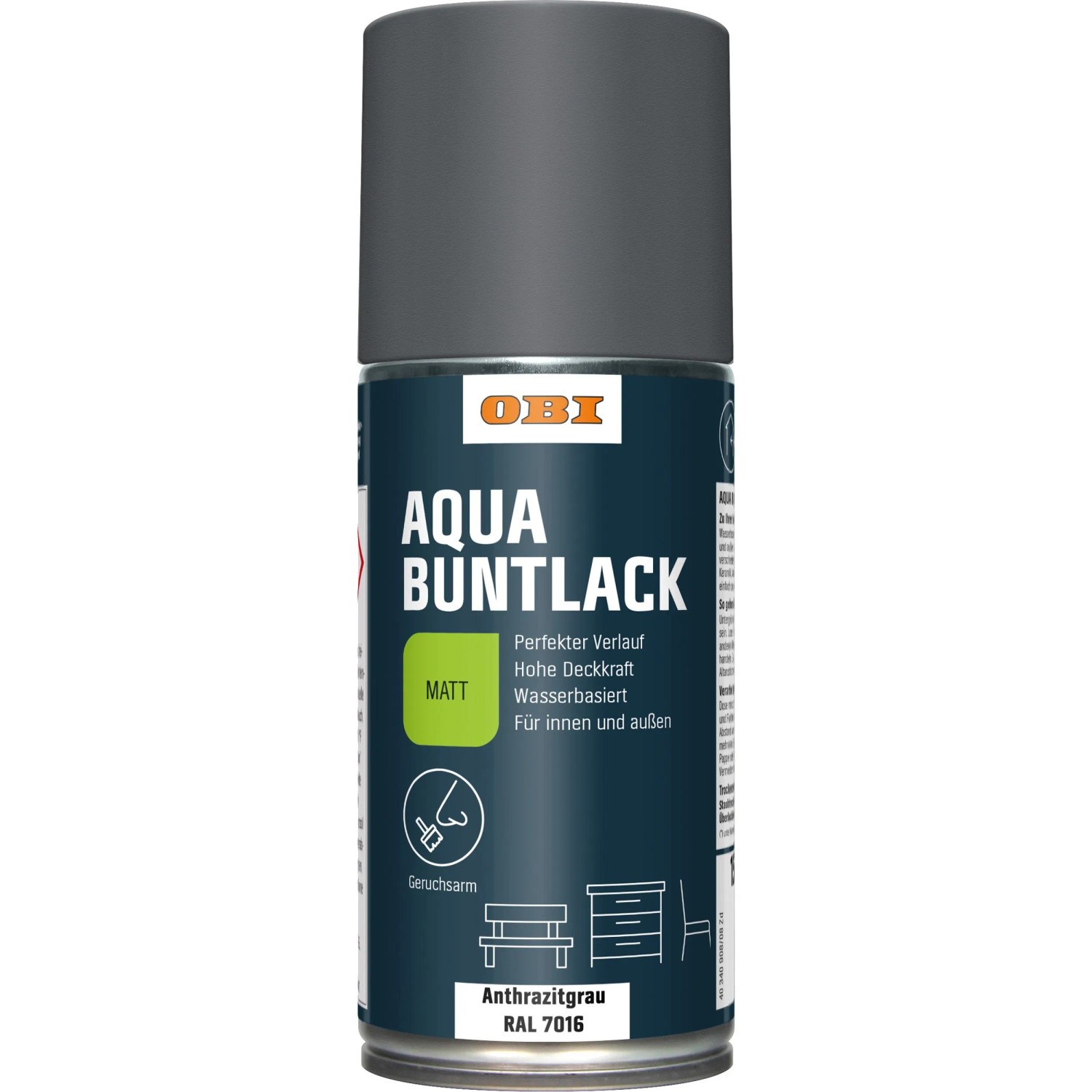 OBI Buntlack Spray WV Anthrazit RAL 7016 matt 150 ml