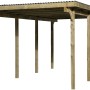 Weka Einzelcarport 606 aus Holz, 300x600 cm, mit stabiler Dachkonstruktion und massiven Pfosten.