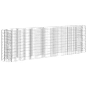 furnicato Gabionen-Hochbeet aus verzinktem Eisen, 330x50x100 cm, für Garten und Terrasse.