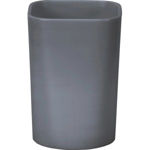 Anthrazitfarbener Zahnputzbecher Plenty von Kleine Wolke aus Polypropylen.