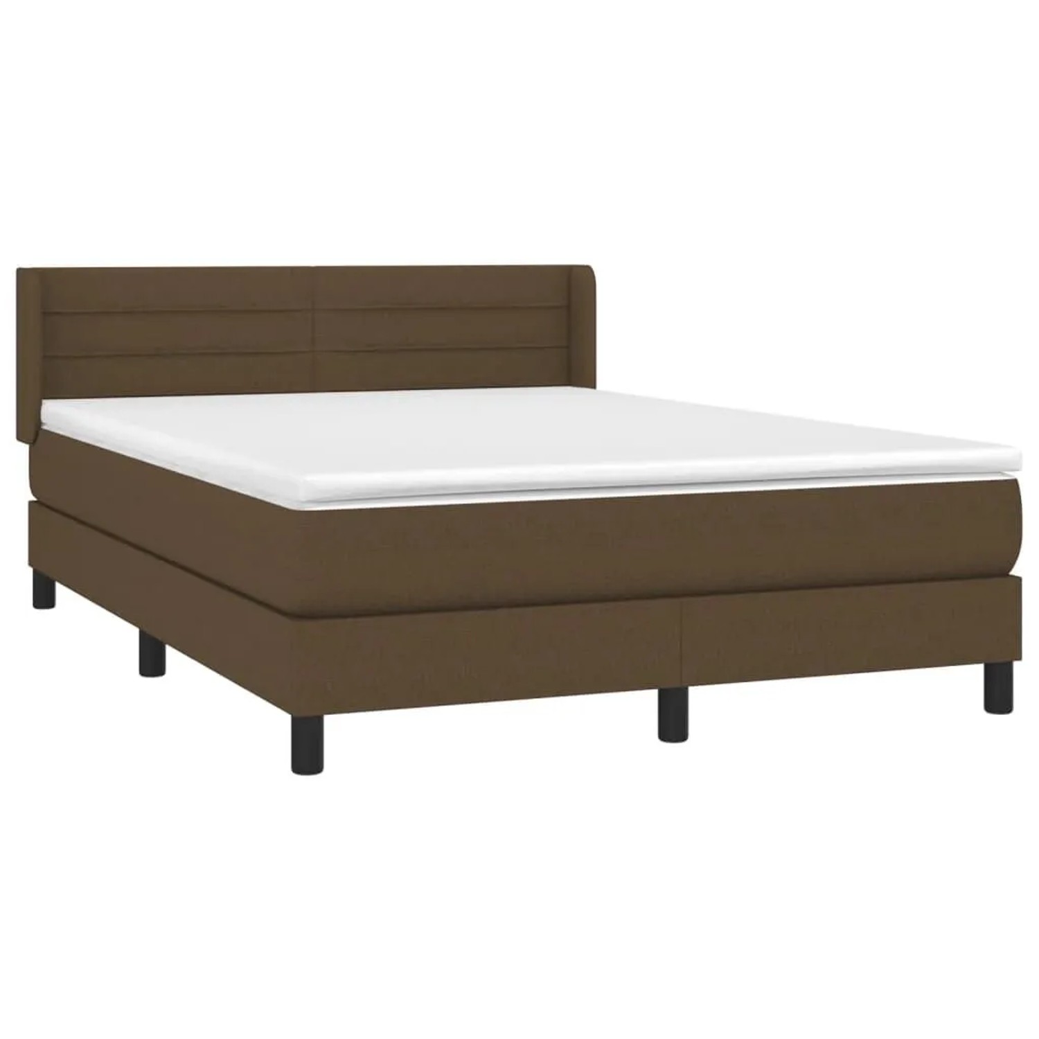 vidaXL Boxspringbett mit Matratze Dunkelbraun 140x190 cm Stoff 3129788