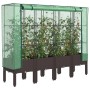 Furnicato Hochbeet Gewächshausaufsatz Braun 160 X 40 X 140 Cm_2
