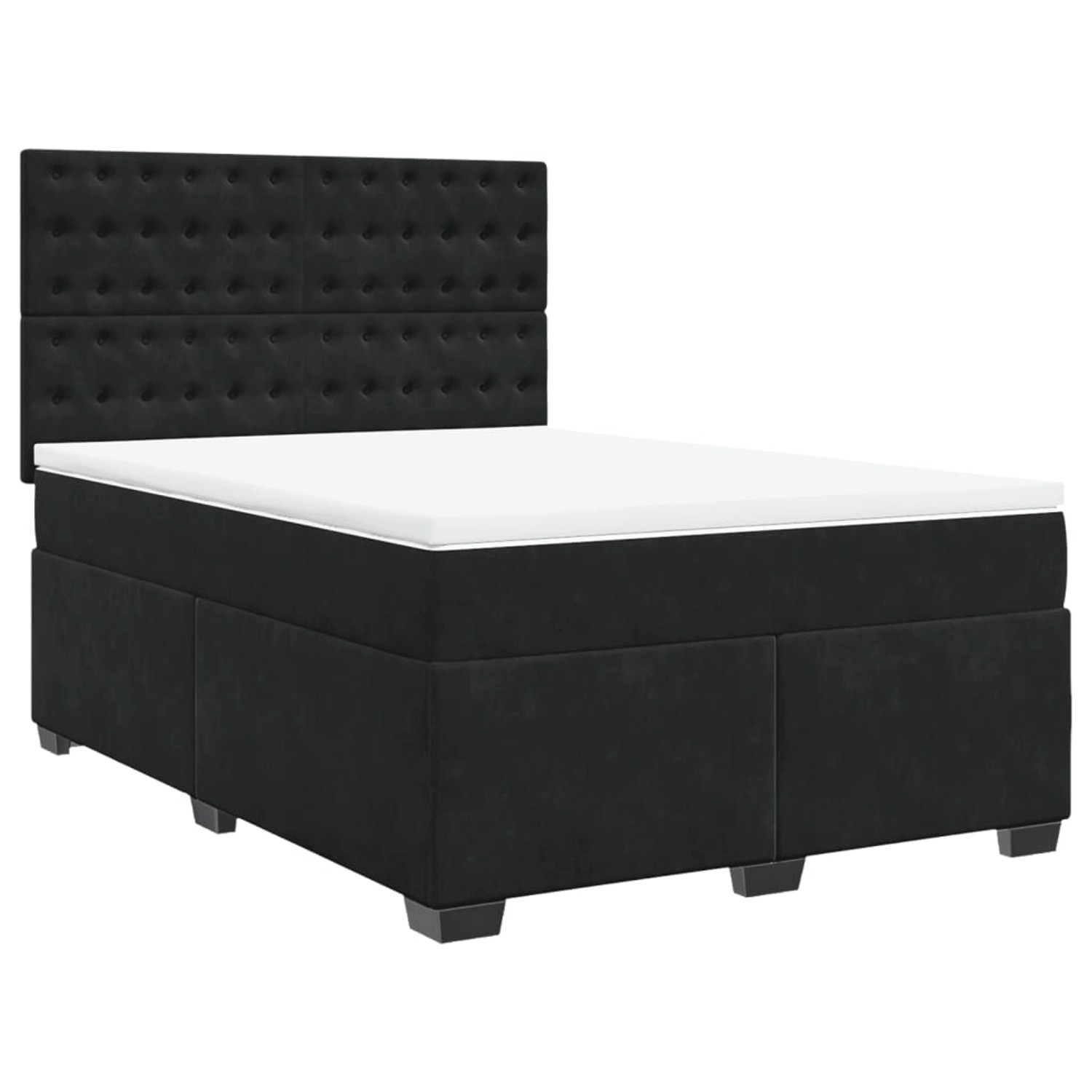 vidaXL Boxspringbett mit Matratze Schwarz 160x200 cm Samt2103625 günstig online kaufen