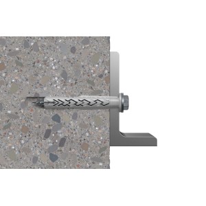 Fischer Langschaftdübel SXRL 14x160 FUS E im Beton, zur Befestigung von Metall.