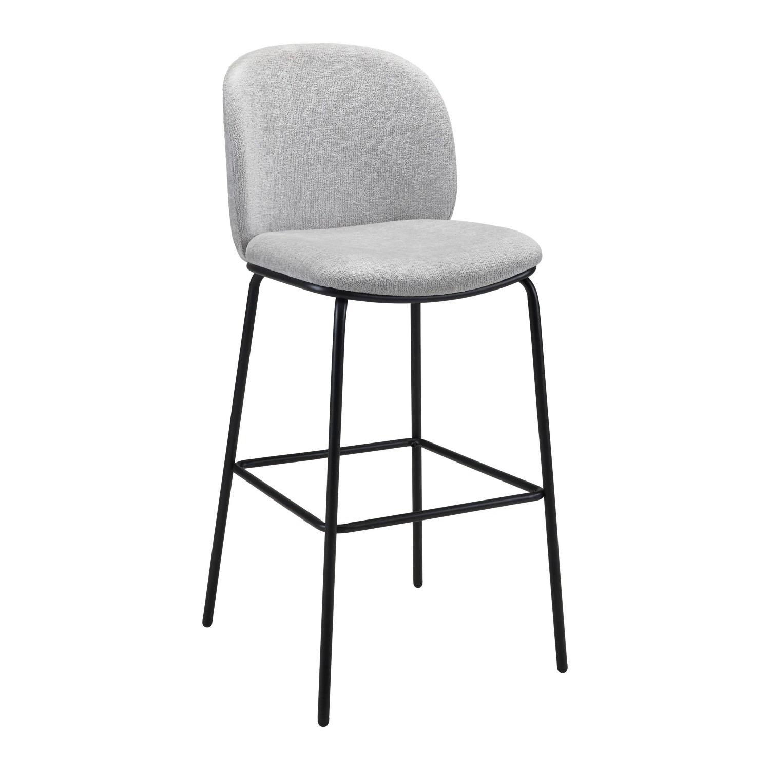 Bessagi Home Barhocker Malea Hellgrau Chenille Gepolstert