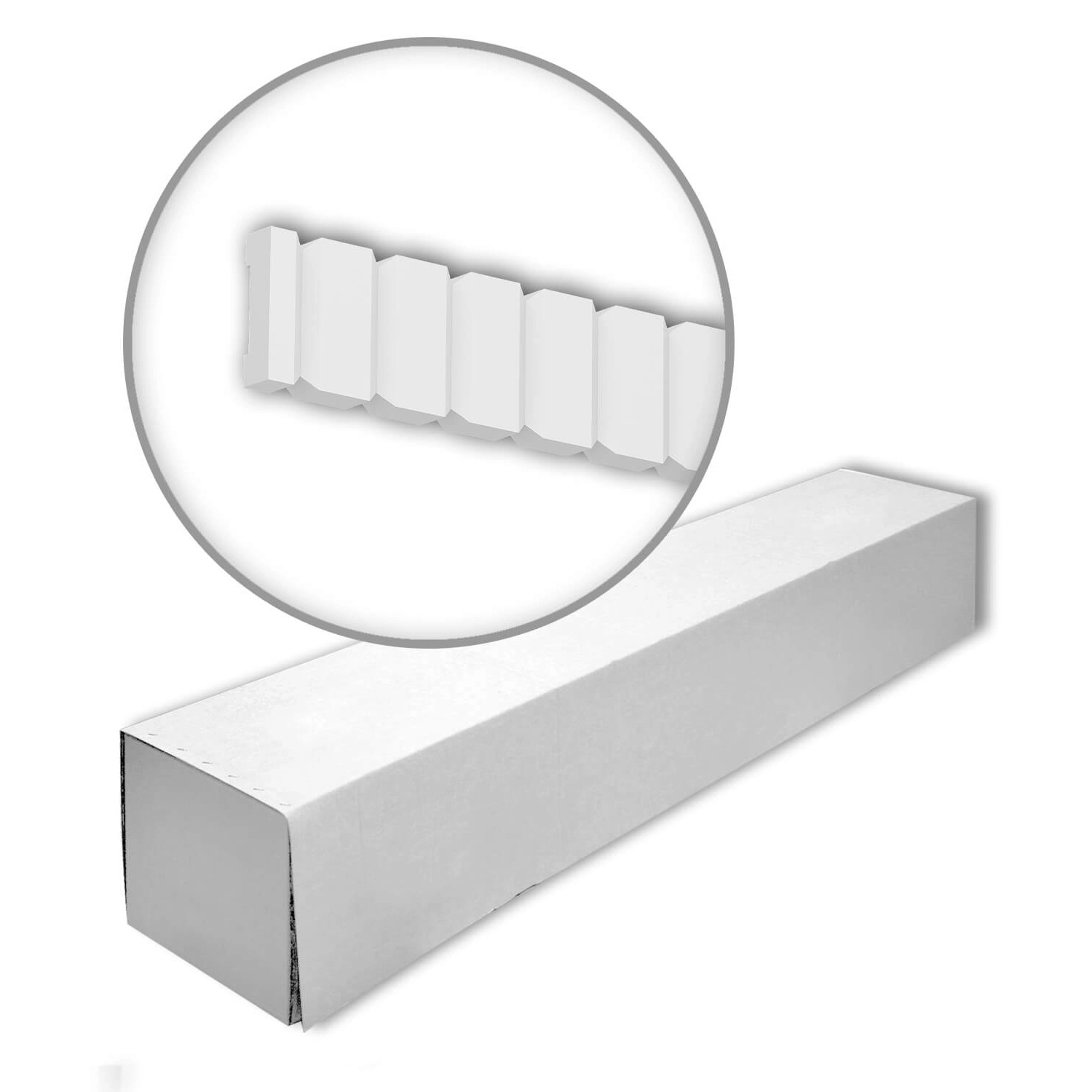 PROFHOME 151819-Box Wandleisten 1 Karton Set mit 6 Friesleisten 12,04 m Weiß