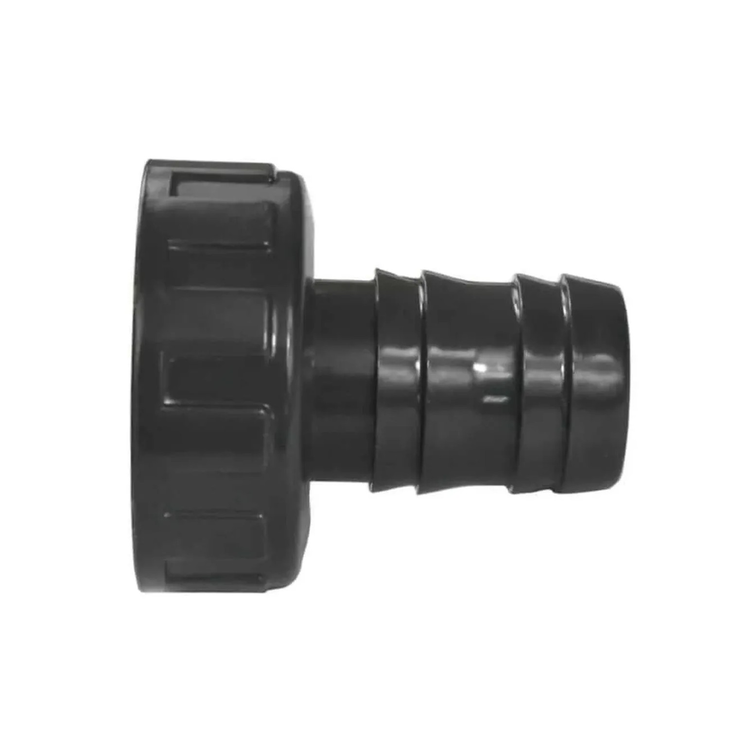 Boni-Shop PVC Schlauchtülle mit Überwurfmutter 1½ IG X 40 mm Schwarz