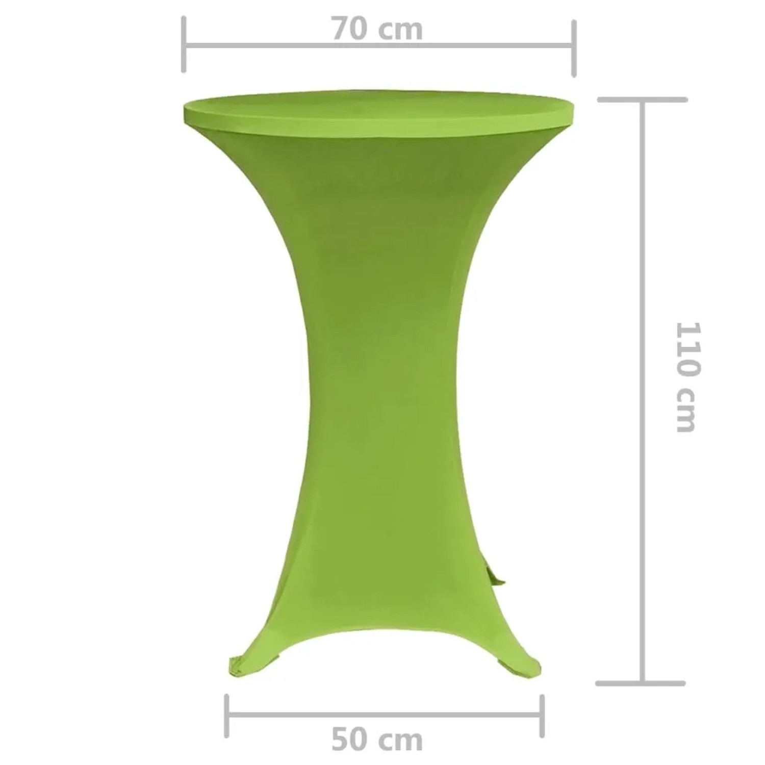 2er-Set grüne Stretch Tischhussen für Stehtische bis 70 cm Durchmesser. Ideal für Partys.