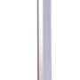 Schlanke, chromfarbene Näve LED-Stehleuchte Bones 2 mit Acrylglas-Schirm für warmweißes Licht.