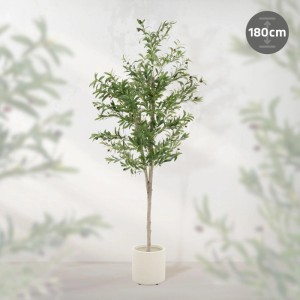 ML-Design Künstlicher Olivenbaum 180 cm Groß mit Früchten