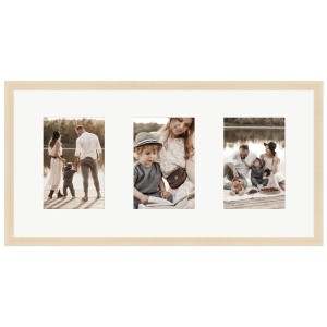 WANDStyle Galerierahmen in Natur-Optik für 3 Fotos (10x15). Holzrahmen für Wandmontage.