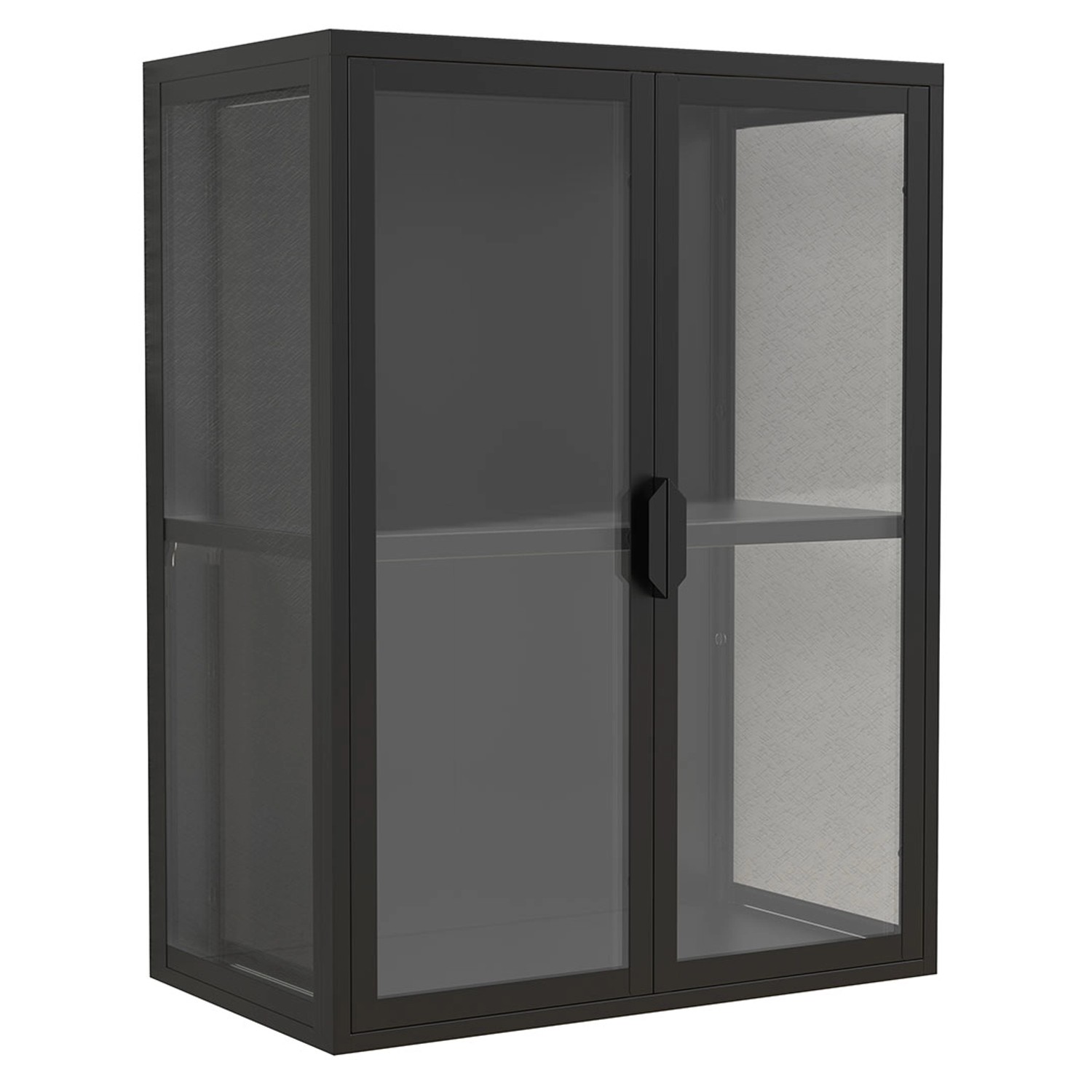 ebuy24 FlokasVM Vitrinenschrank Wandhängend 2 Türen Schwarz günstig online kaufen