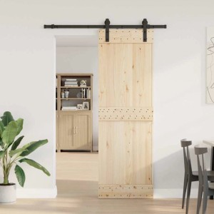 vidaXL Schiebetürbeschlag-Set 152 cm Stahl Schwarz 4009714