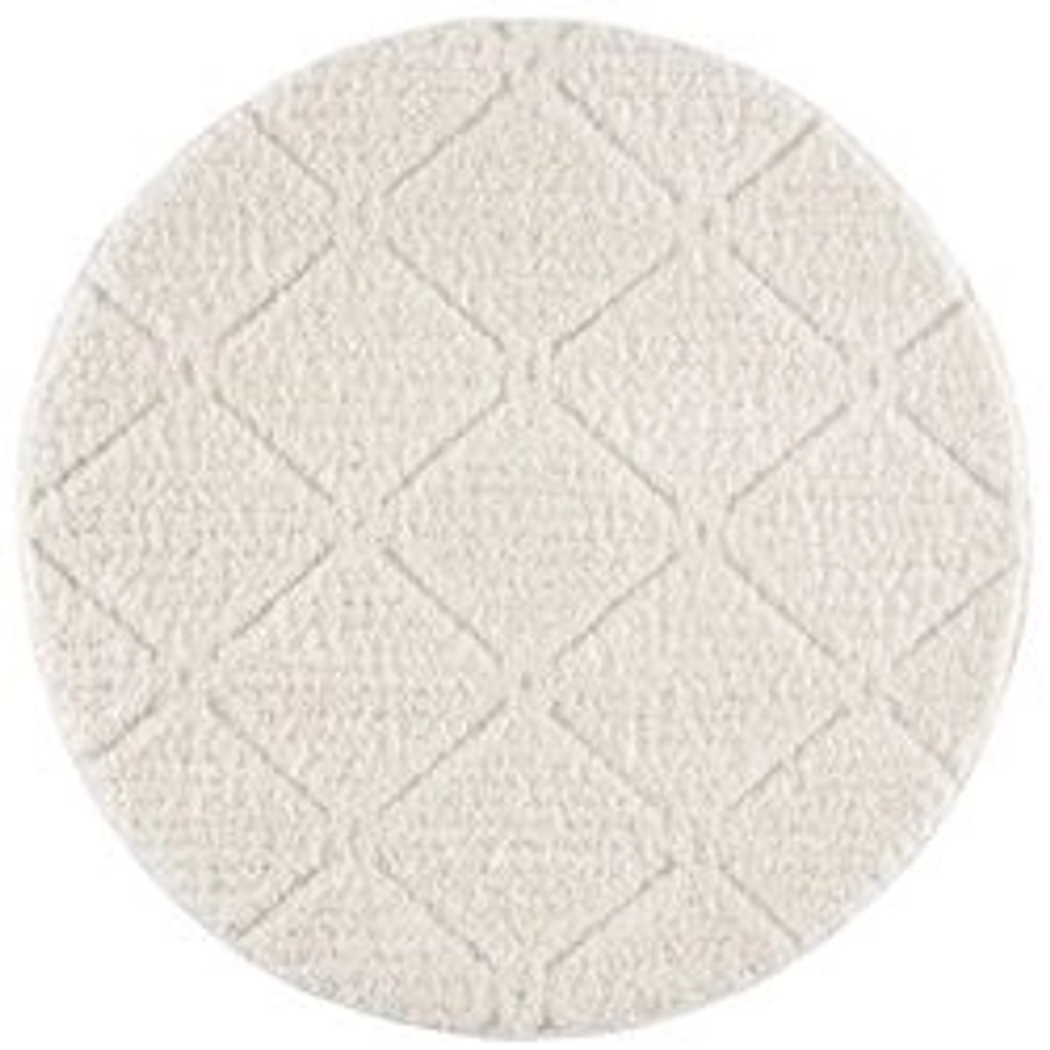 payé Teppich Hochflor 160x160 cm Rund Creme Boho-Rautenmuster günstig online kaufen