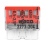 Wago Verbindungsdosenklemme, 4-polig, rot, für Leiter von 0,5-2,5 mm²