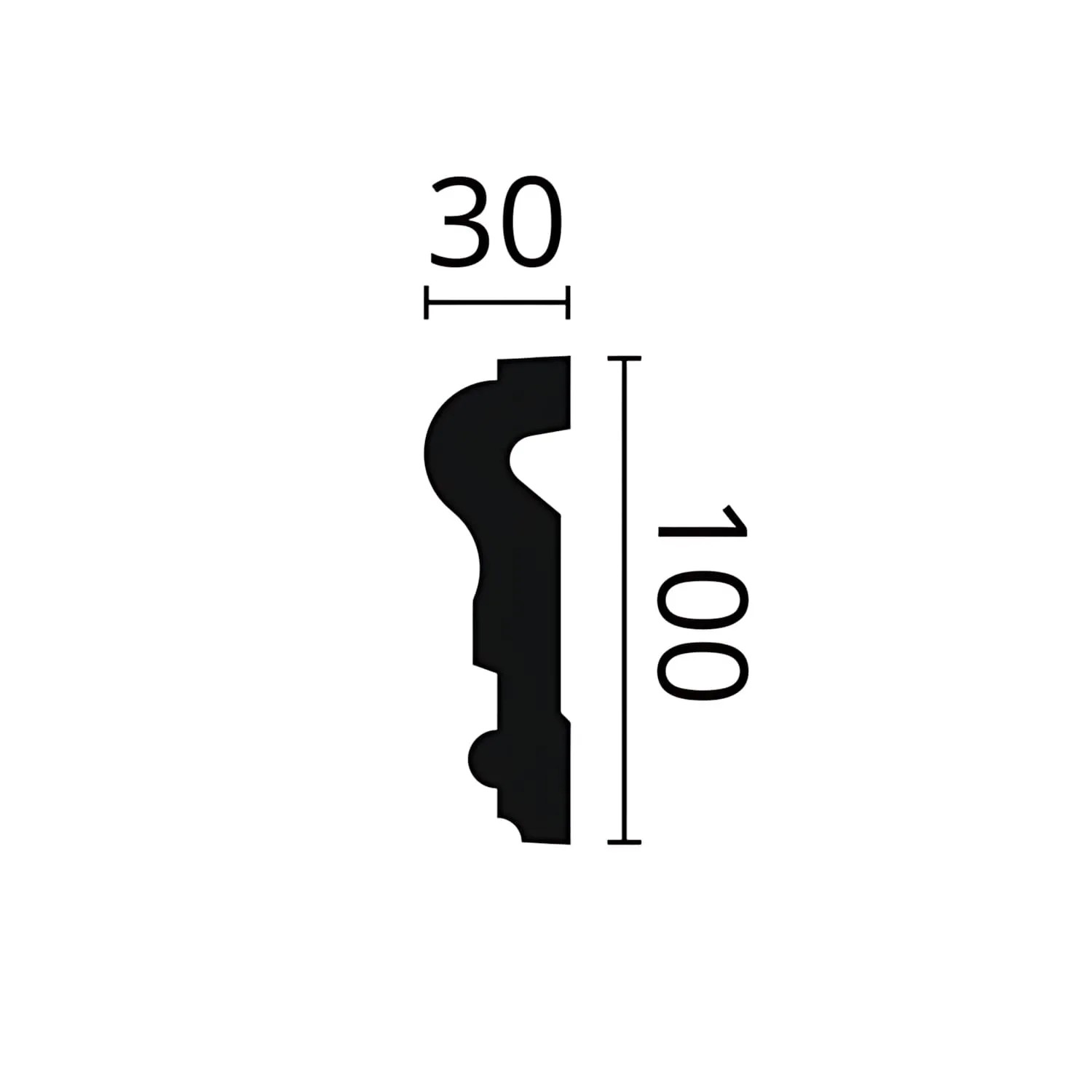 Profilzeichnung: NOEL & MARQUET NMC MA16 Türumrandung, 100x30mm, für Paneel Zubehör.