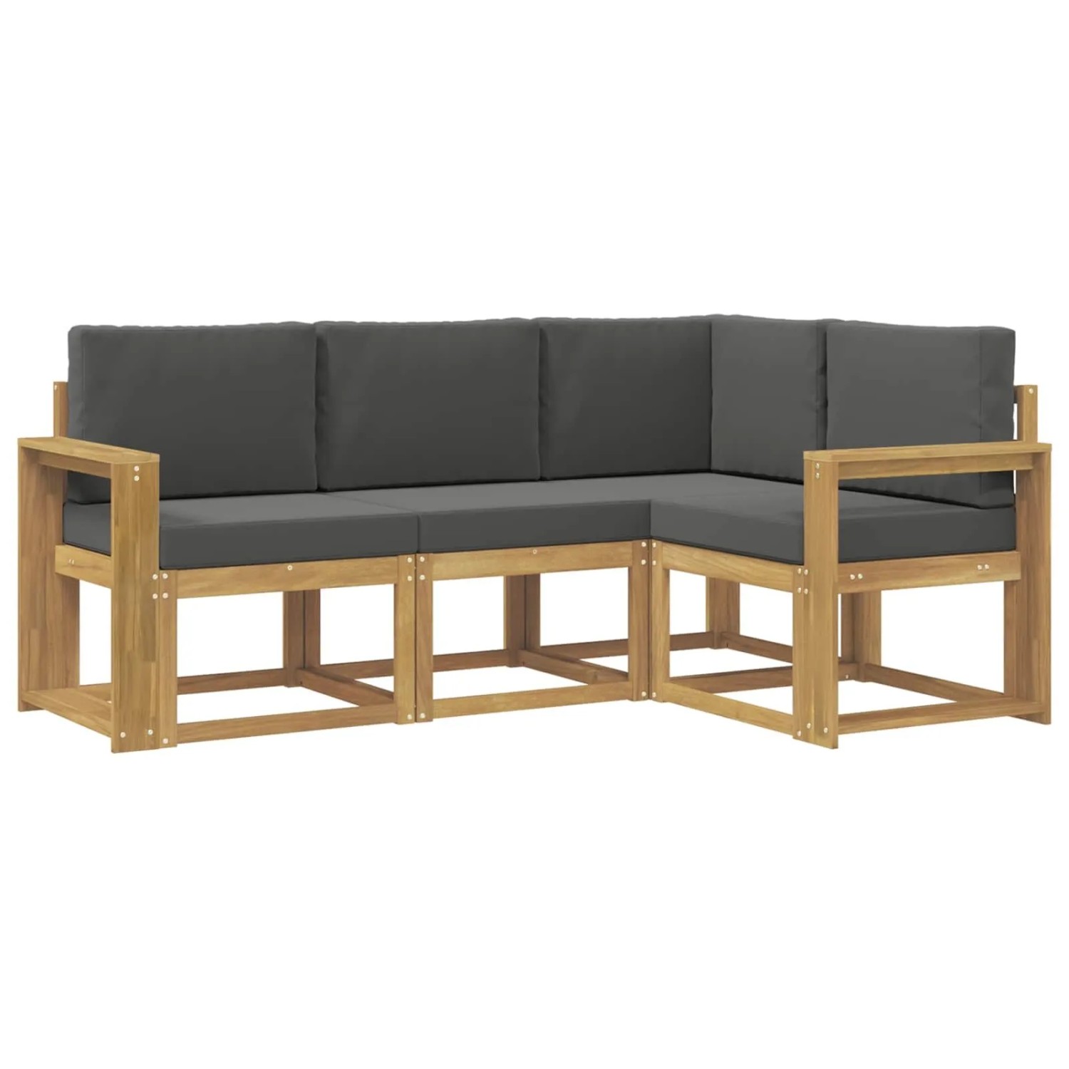 vidaXL Outdoor-Sofagarnitur mit Kissen 4 Stk Weiß und Anthrazit 3387566