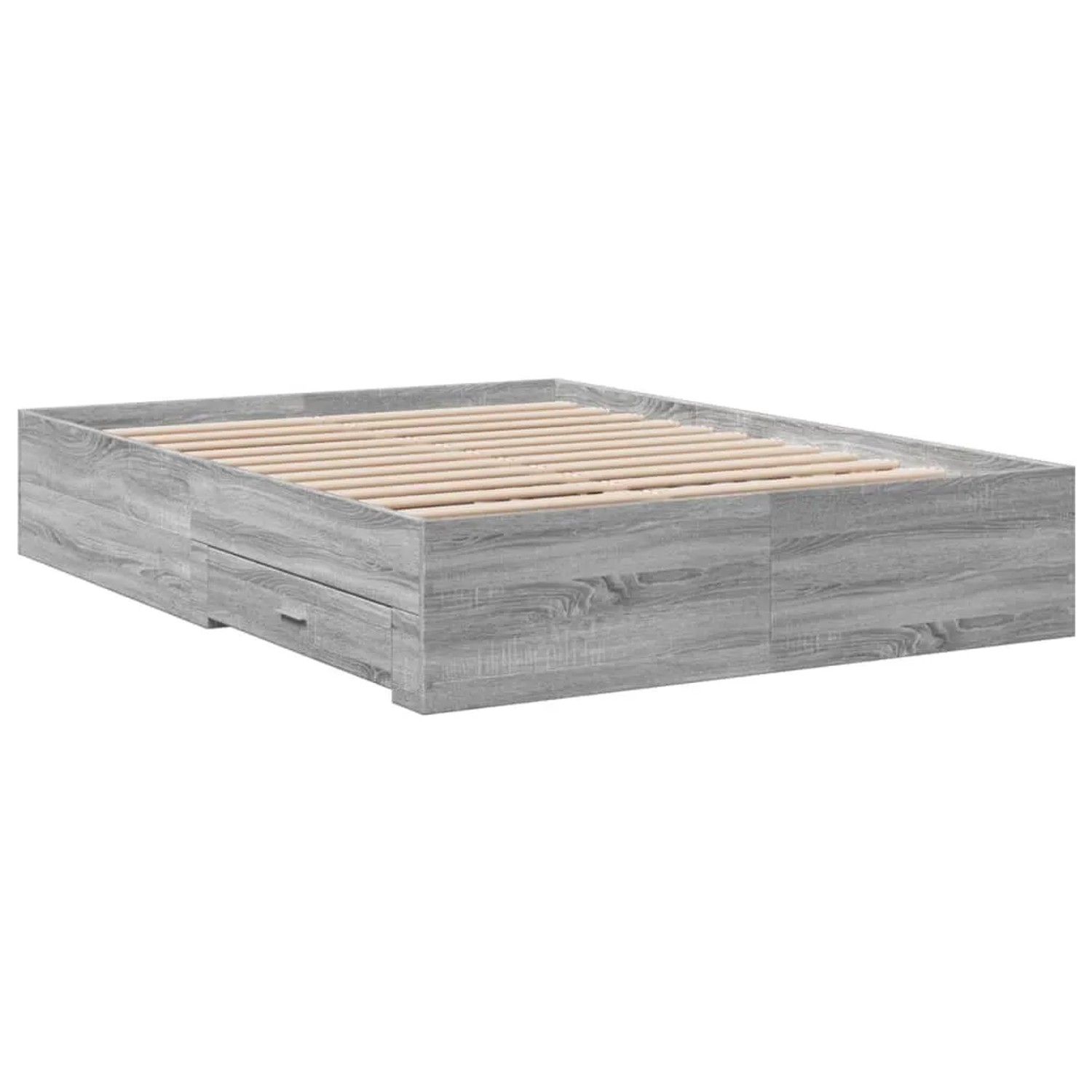 vidaXL Bettgestell mit Schubladen Grau Sonoma 120x190 cm Holzwerkstoff 3280 günstig online kaufen