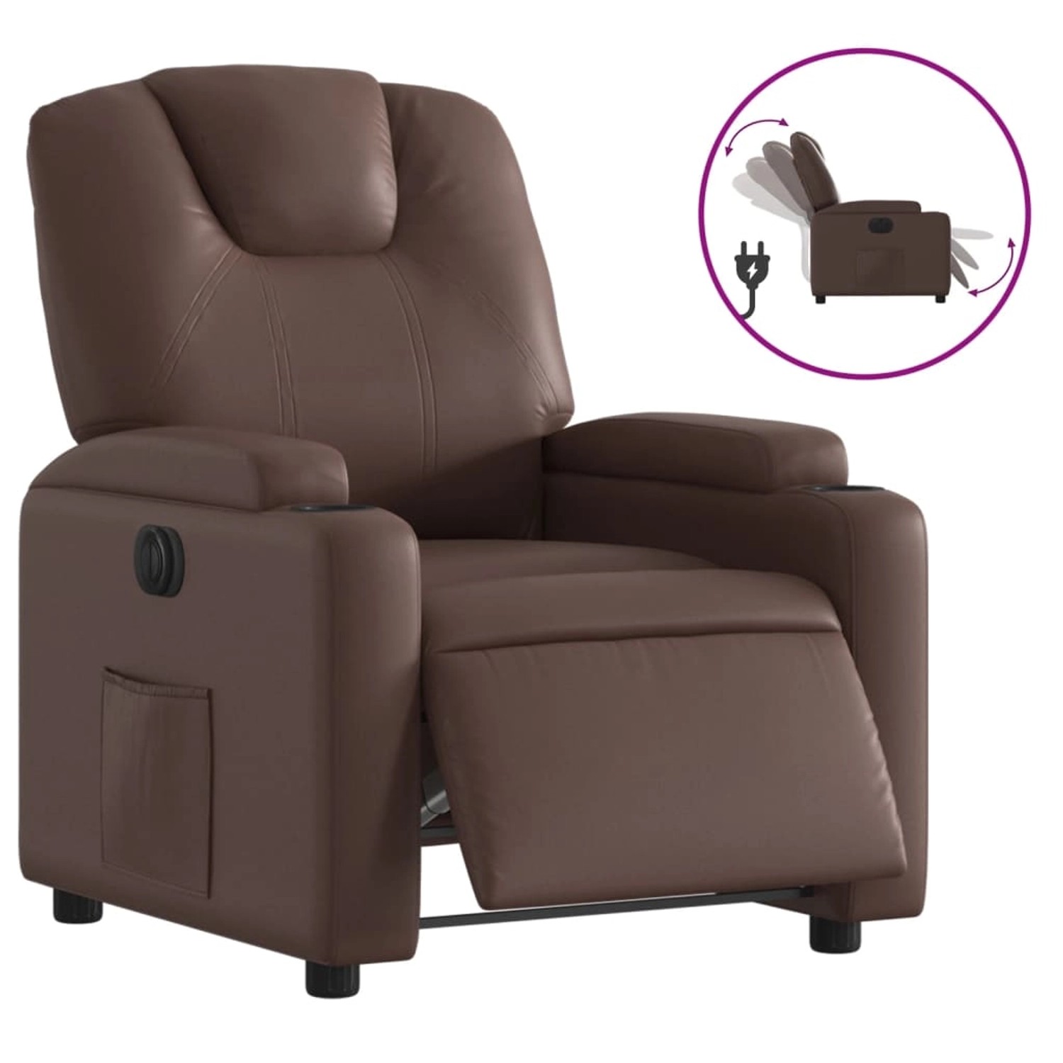 vidaXL Elektrischer Relaxsessel Braun Kunstleder 3204418 günstig online kaufen