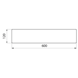Delabie Wandablage 120 x 600 mm Stahl pulverbeschichtet weiß