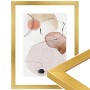 Goldener Bilderrahmen aus Massivholz, 40x60 cm, klassischer Stil. Ideal für Fotos und Kunstdrucke.