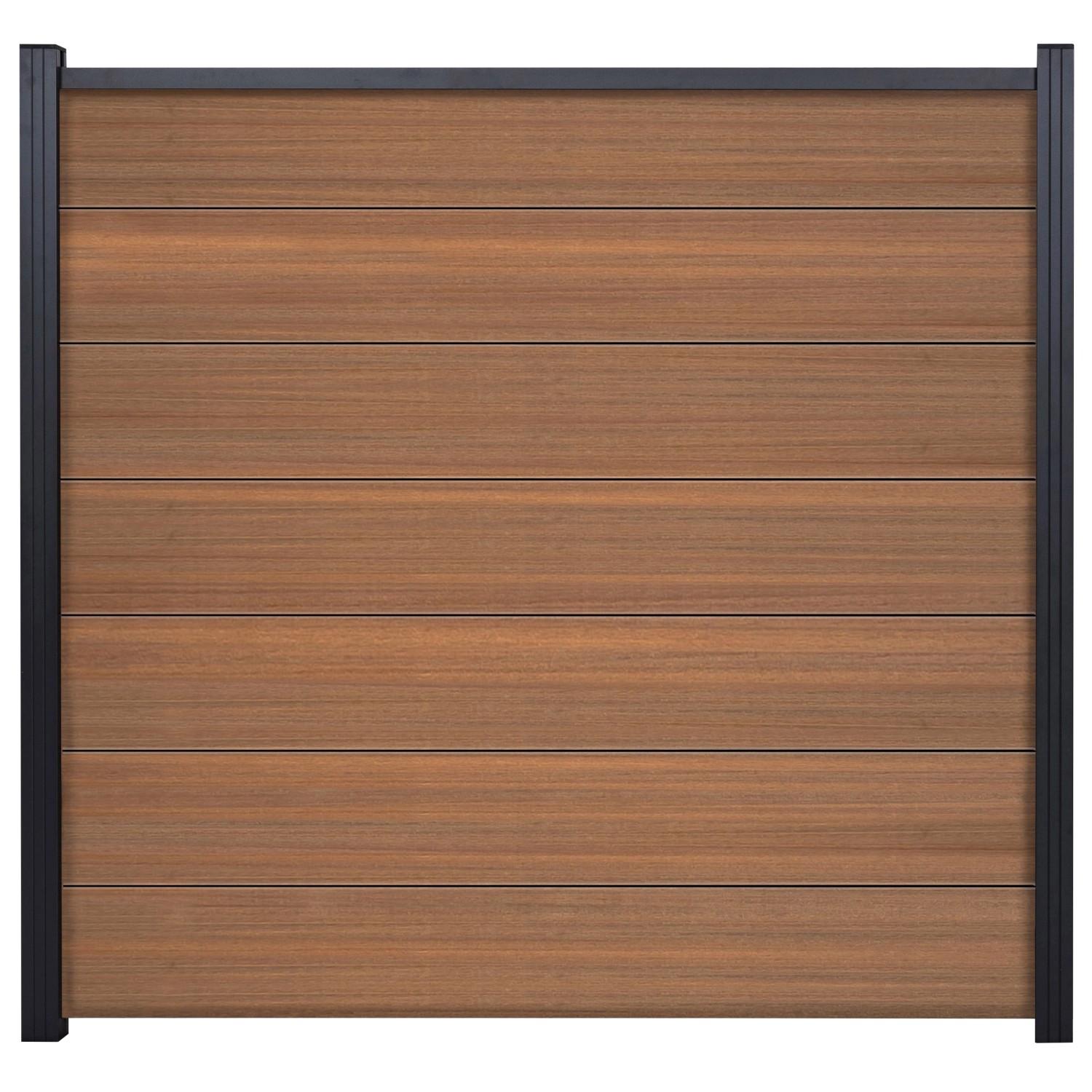 T&J Zaunset Tjörn 7 Lamellen Coextrudiert 179,5 cm x 24,5 cm Mahagoni günstig online kaufen