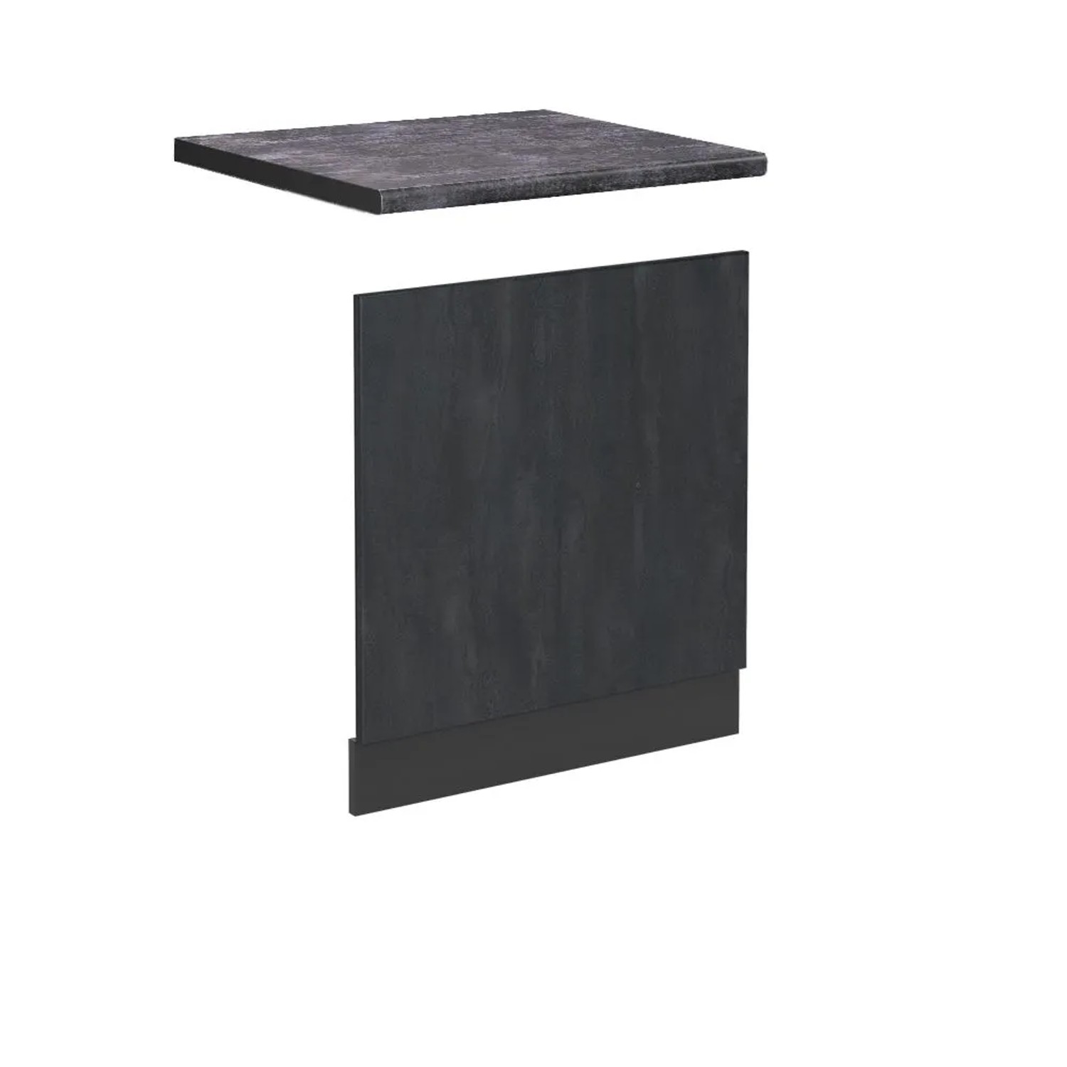 Vicco Frontblende R-Line Geschirrspüler Fronttür Schwarz Beton Anthrazit 60 cm AP Anthrazit