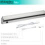 Oktaplex Rota LED Unterbauleuchte, 91cm, schwenkbar, neutralweiß, mit Zubehör.