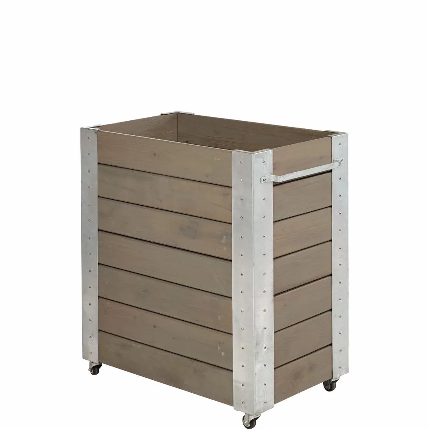 PLUS Pflanzkasten Blumenkasten mit Rädern 87x50x95 cm - Graubraun