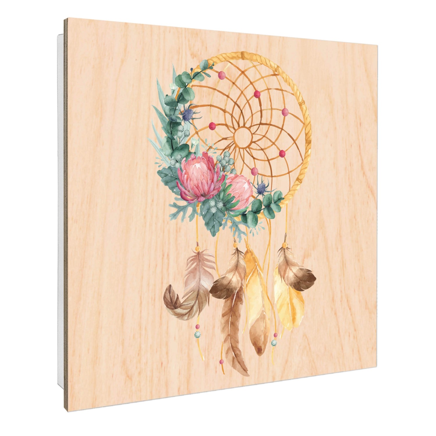 Banjado Großer Schlüsselbox Holz 30x30cm Weiß Scharnier Rechts 50 Haken Sch günstig online kaufen