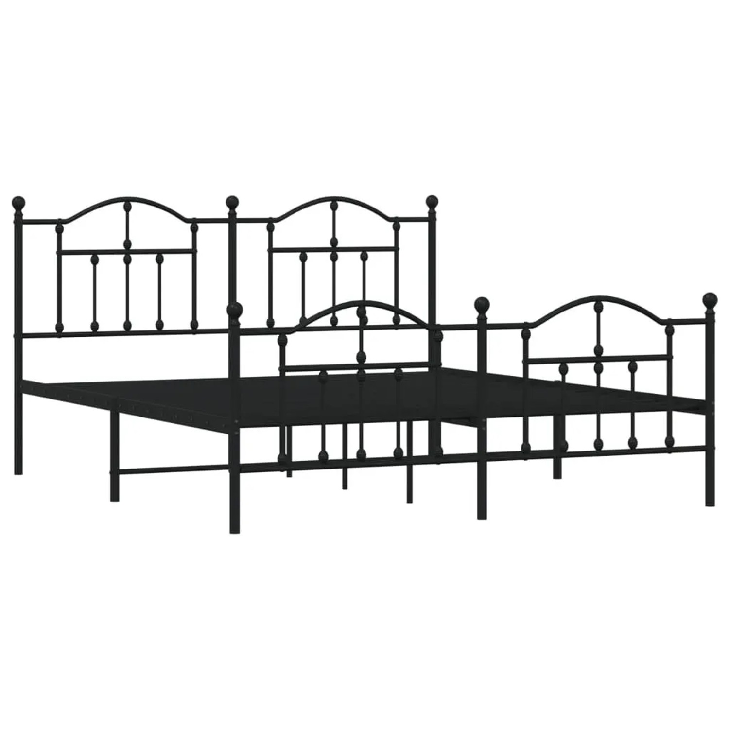 vidaXL Metallbett ohne Matratze mit Fußteil Schwarz 180x200 cm 353461 günstig online kaufen