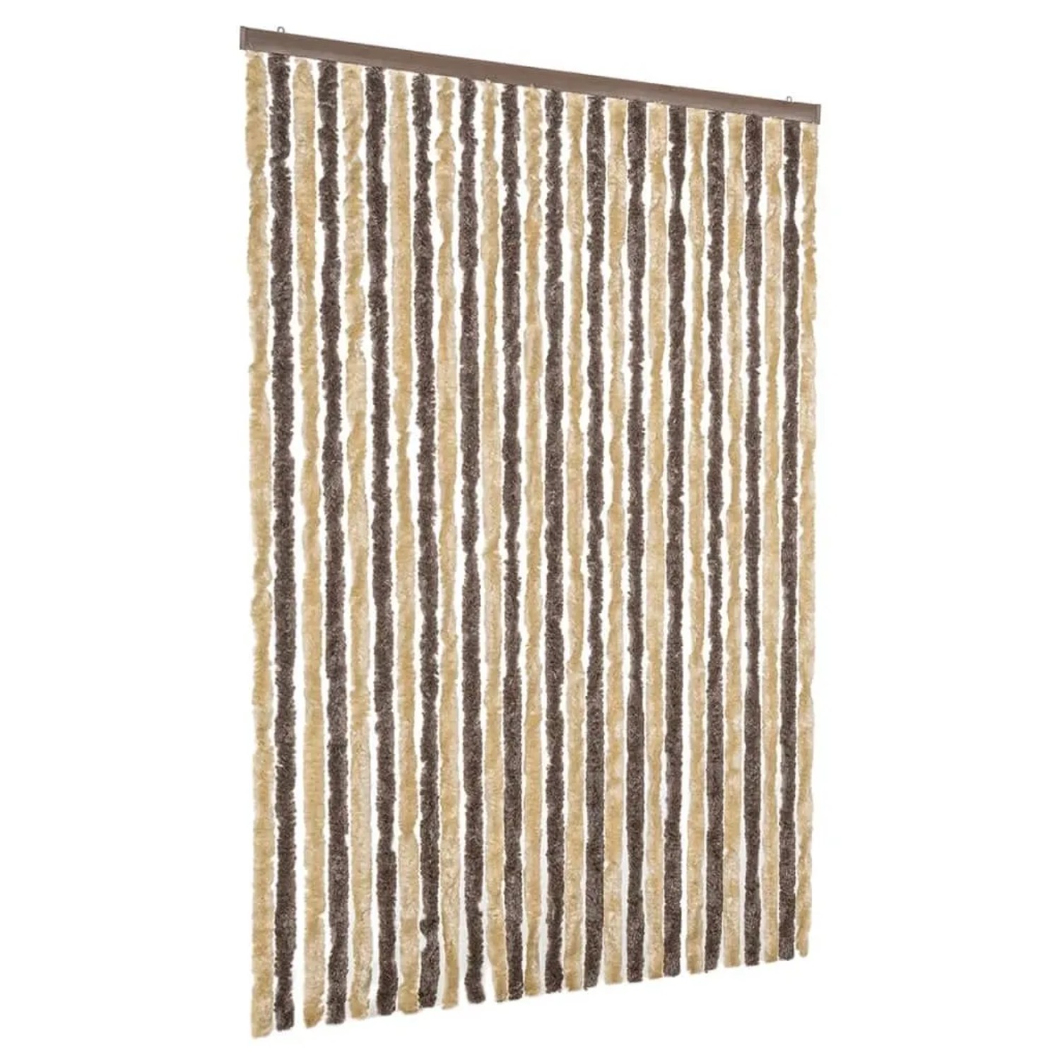 vidaXL Fliegenvorhang Dunkelbraun und Beige 118x220 cm Chenille 4004885