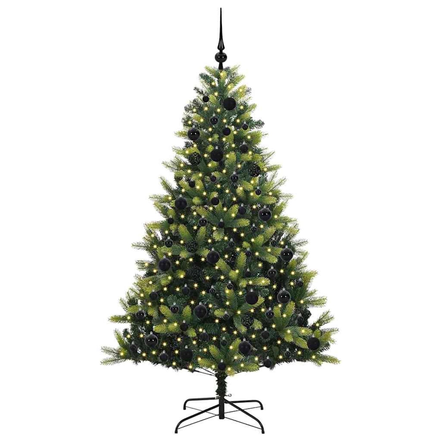 vidaXL Künstlicher Klapp-Weihnachtsbaum mit 300 LEDs Grün 180 cm 3395992