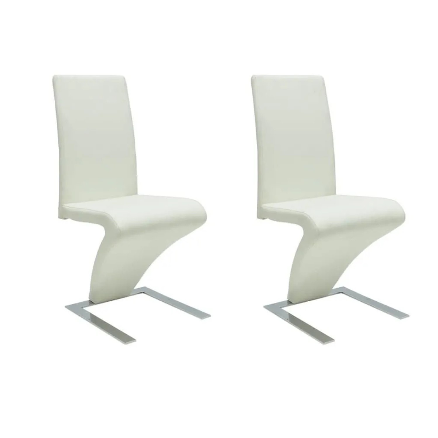 vidaXL Esszimmerstühle 2 Stk Weiß Kunstleder 240043