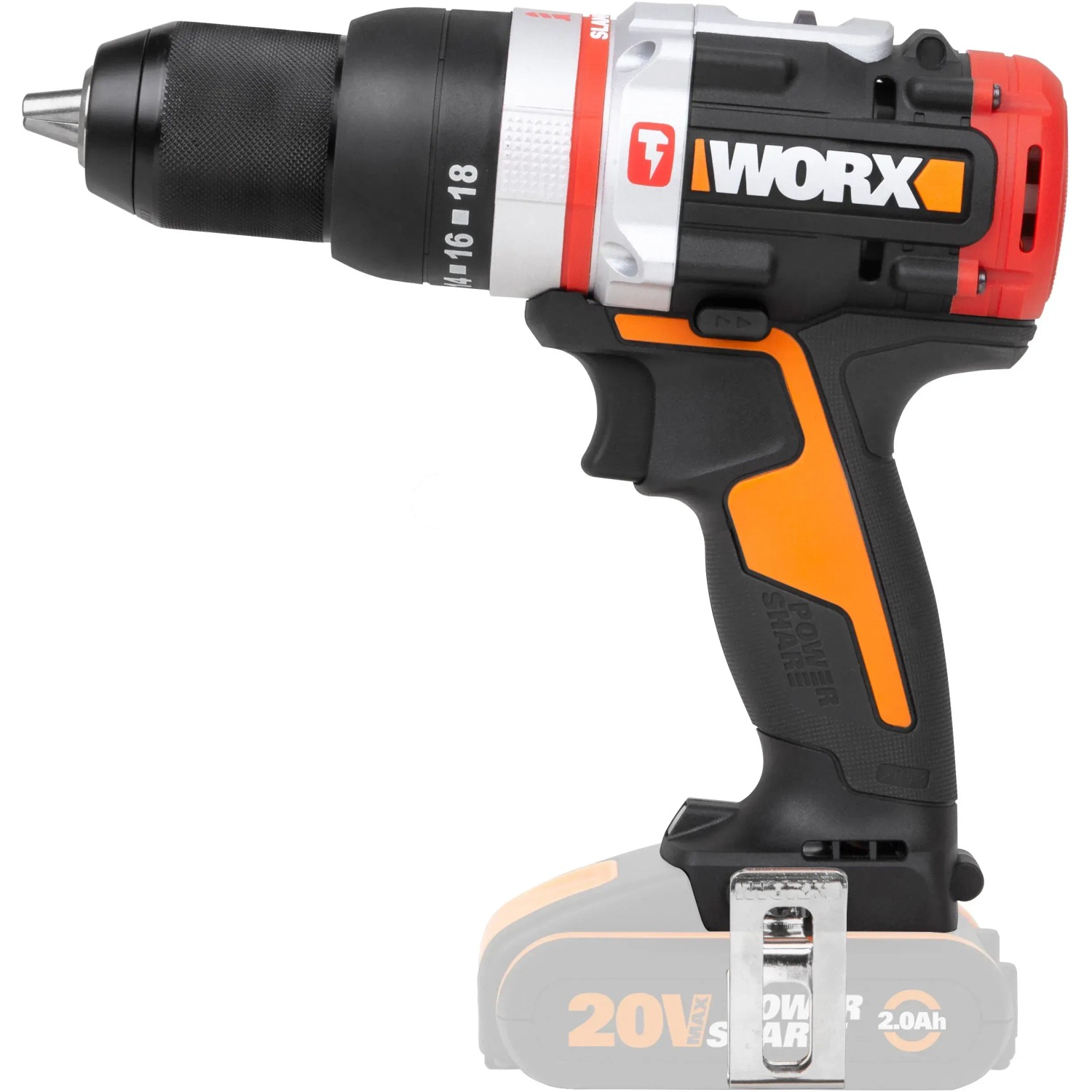 Worx Akku-Schlagbohrschrauber WX354.9 ohne Akku/Ladegerät. Kompakter, kabelloser Schlagschrauber für Bohr- und Schraubarbeiten.