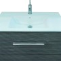 Fackelmann Waschbecken Kera Weiß, 81 cm, mit Unterschrank und Armatur.