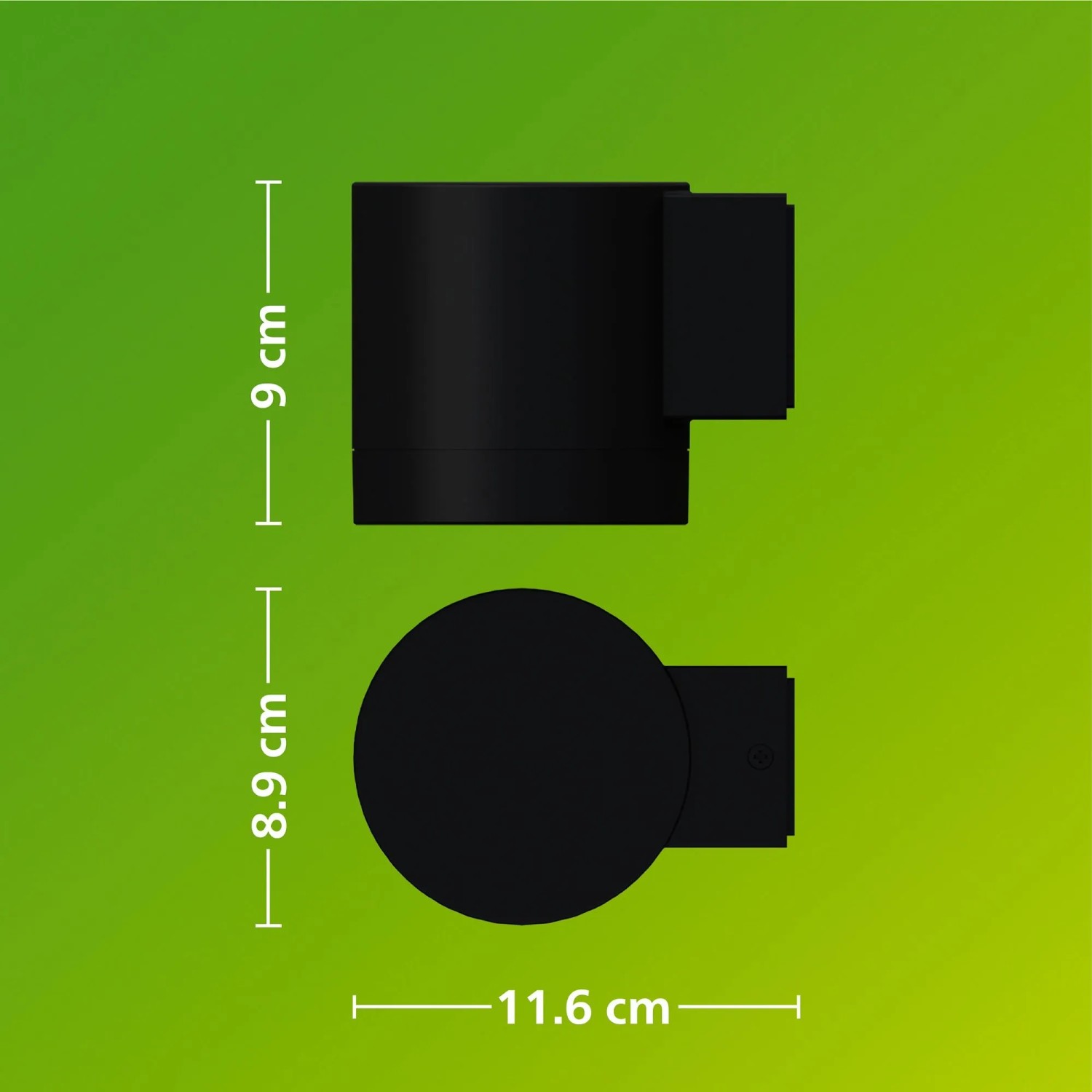 Philips Fylx Außenwandleuchte, schwarze Wandlampe mit Maßen 9x11,6x8,9 cm für den Außenbereich.