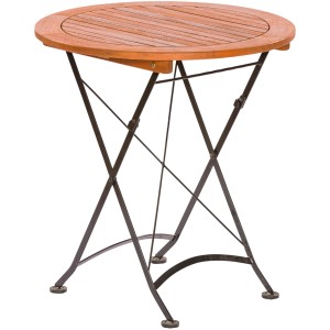 Merxx Klapptisch Schlossgarten, runder Gartentisch Ø 70 cm aus Holz und Stahl.