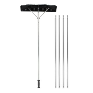 Costway Dach-Schneeschaufel, ausziehbar von 148-608 cm, mit rutschfestem Griff.