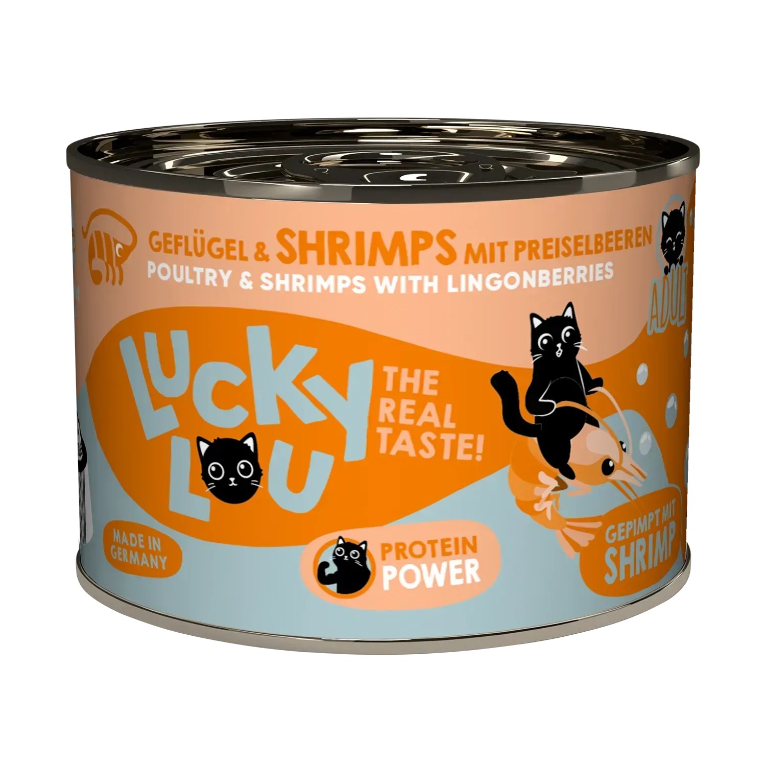 Lucky Lou Katzen-Nassfutter Lifestage Adult Geflügel & Shrimps 200 g