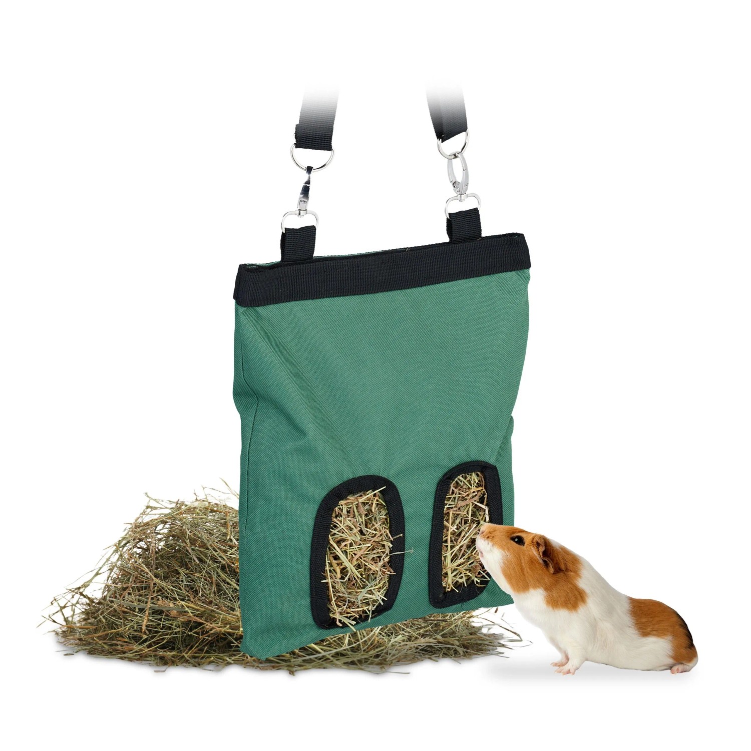 Relaxdays Heutasche Baumwolle Polyester Grün Aufhängbar Längenverstellbar 31 cm x 25 cm x 1,5 cm 130 g