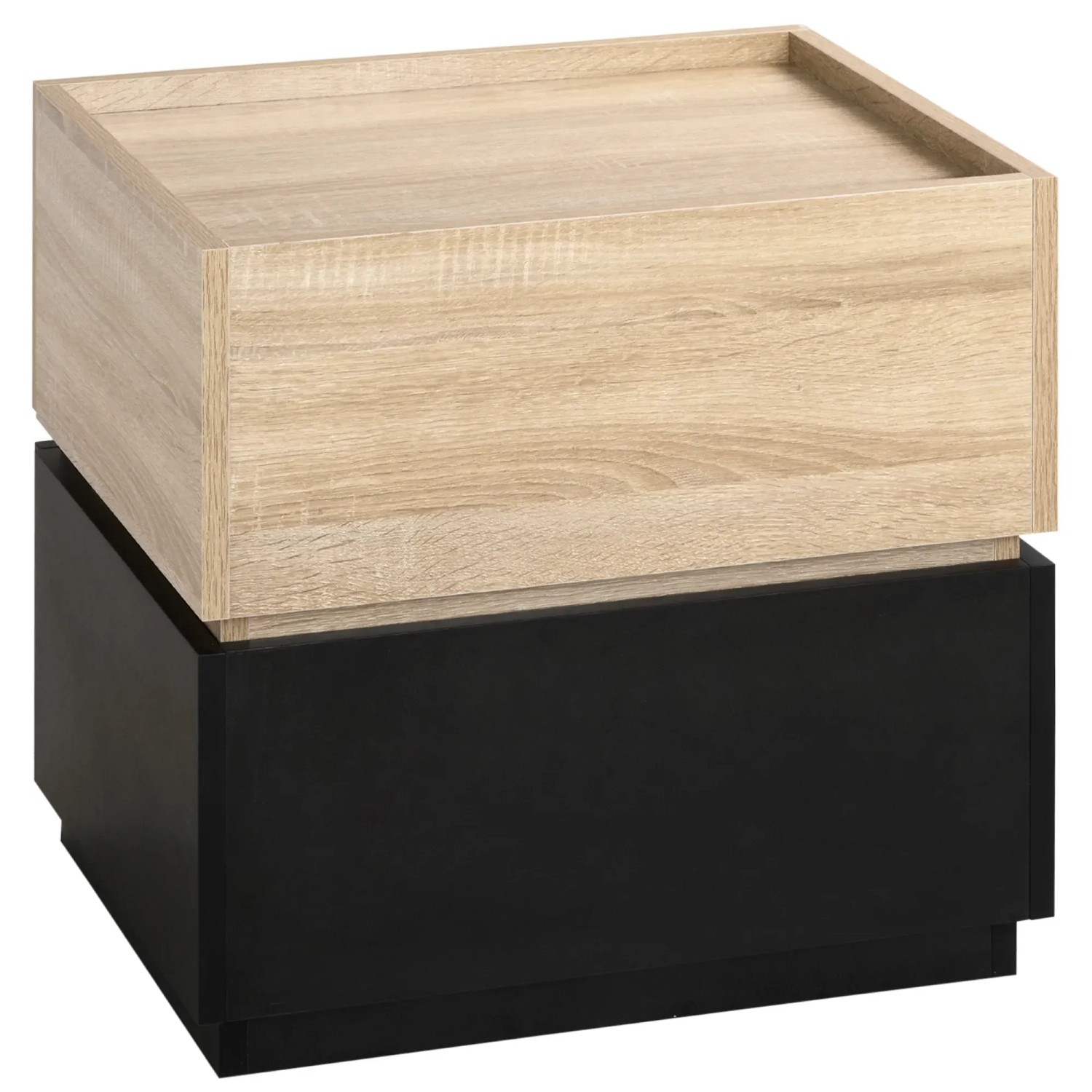HOMCOM Nachttisch Spanplatte Schwarz  50B x 40T x 47,5H cm