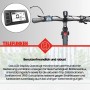 TELEFUNKEN E-Bike UH210: Nahaufnahme des LCD-Displays am Lenker, das Geschwindigkeit und Akkustand anzeigt.